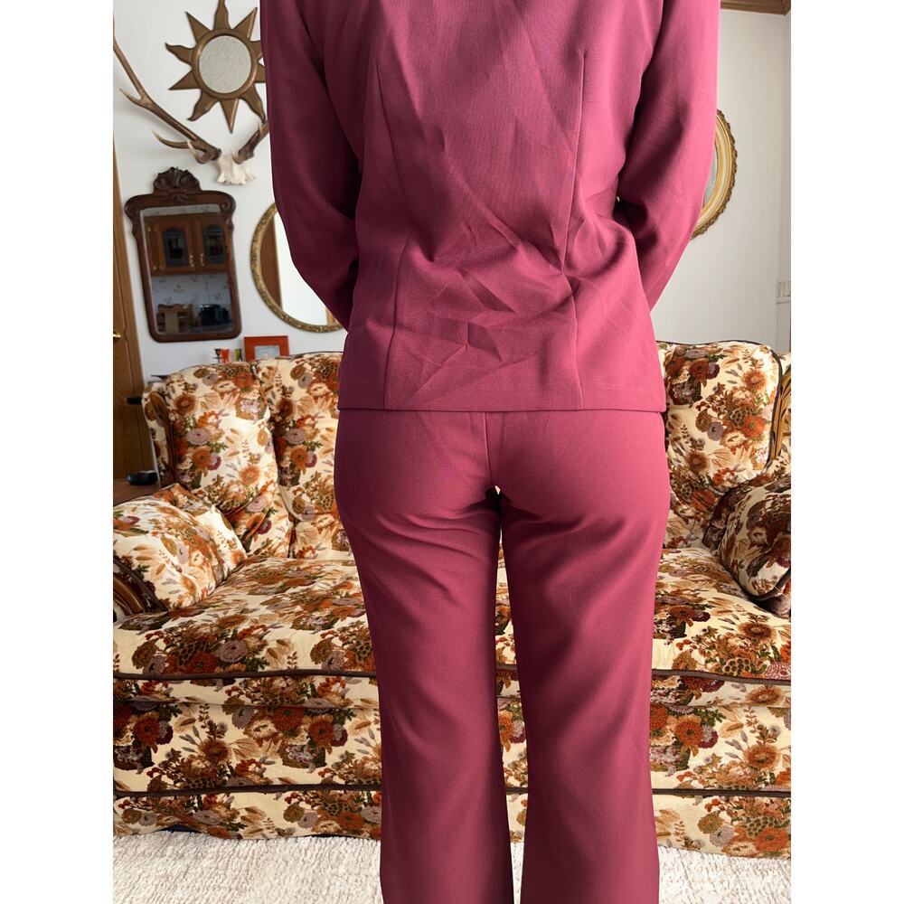 Vintage Be Smart Wine Burgundy Pant Suit - Picture 3 of 6